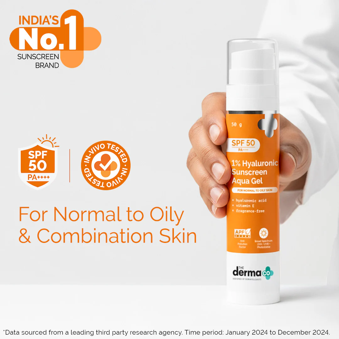 1% Hyaluronic Sunscreen Aqua Gel In Vivo Tested (ISO 24444:2019 Certified, CTRI/2025/02/080287) with SPF 50 & PA++++ - 50g - Image 10